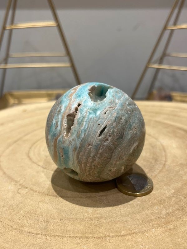 Sphère aragonite bleue (0.310 Kg)