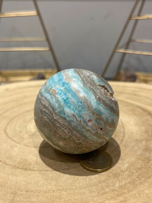 Sphère aragonite bleue (0.310 Kg)