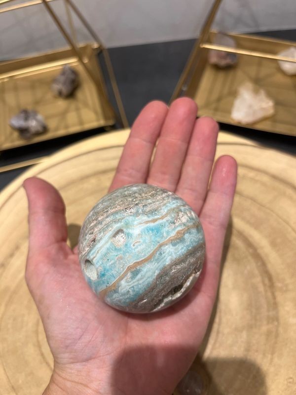 Sphère aragonite bleue (0.310 Kg)