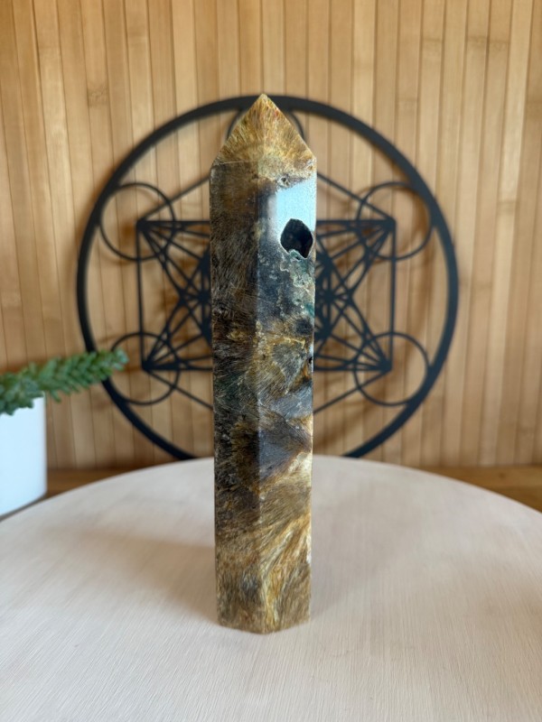 Pointe agate sagénite (0.91kg)
