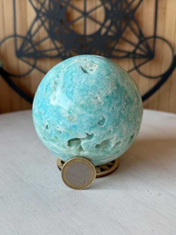 Sphère en aragonite bleue (0.783kg)