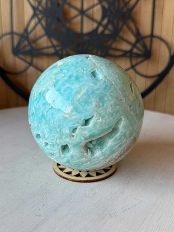 Sphère en aragonite bleue (0.783kg)