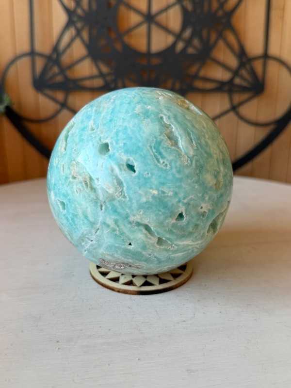 Sphère en aragonite bleue (0.783kg)