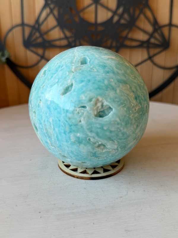 Sphère en aragonite bleue (0.783kg)