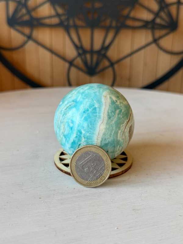 Sphère en aragonite bleue (0.17kg)