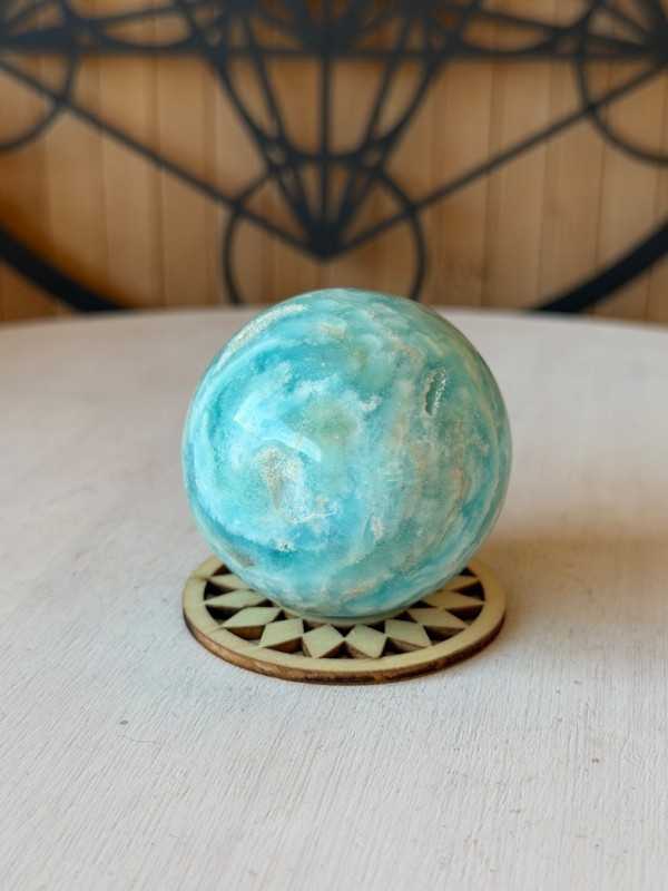 Sphère en aragonite bleue (0.17kg)