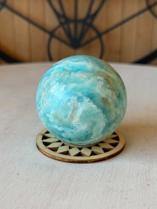 Sphère en aragonite bleue (0.17kg)