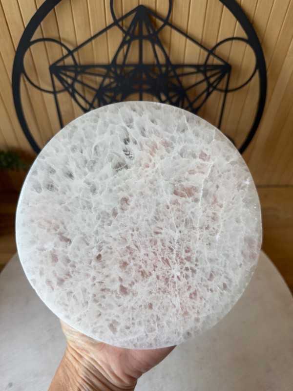 Disque sélénite fleur de vie (0.71kg)