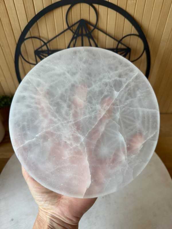 Disque sélénite fleur de vie (0.675kg)