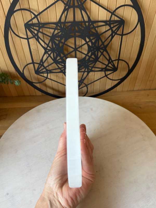 Disque sélénite fleur de vie (0.675kg)