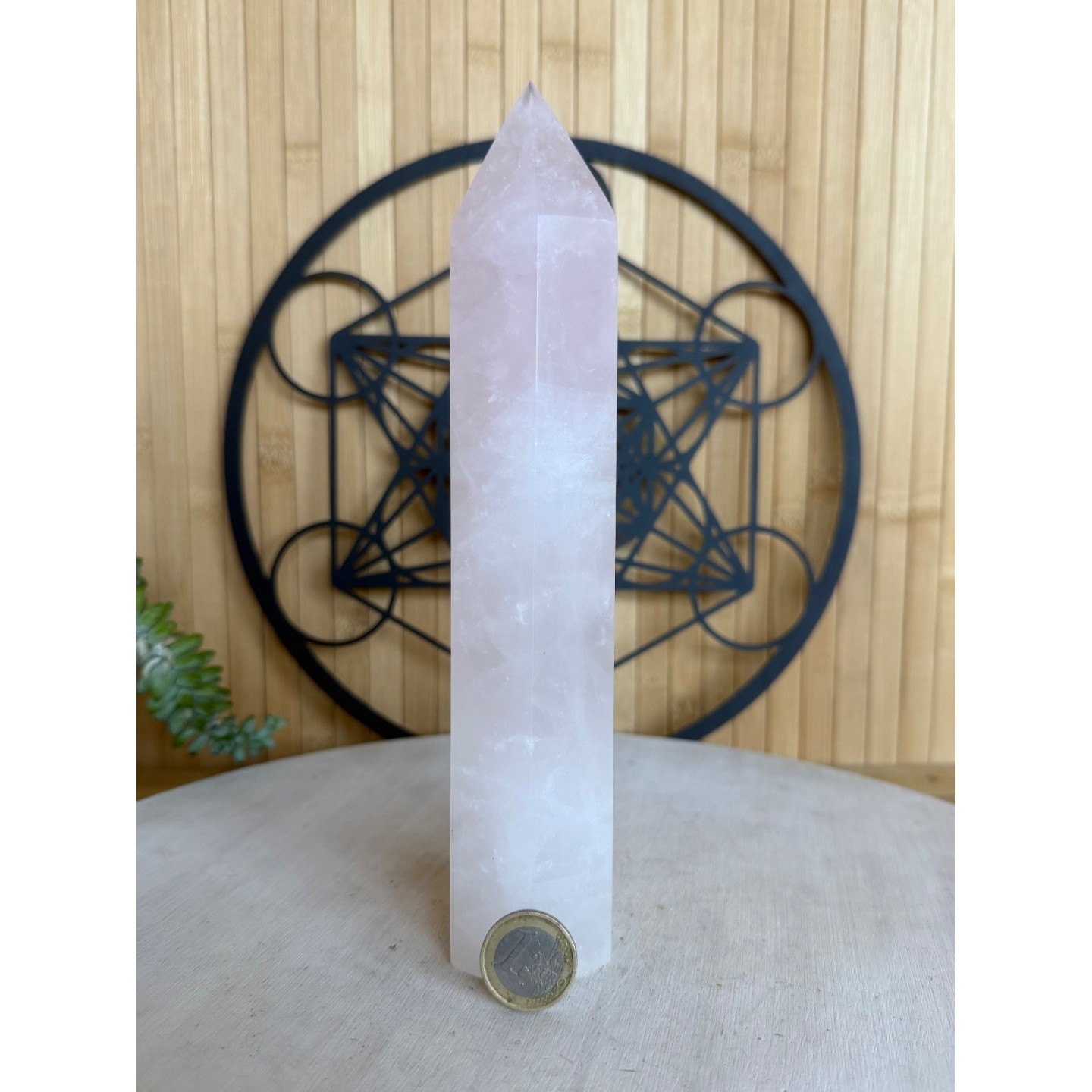 Pointe de quartz rose (0.665kg)